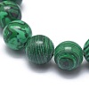 Synthetic Malachite(Dyed) Bead Stretch Bracelets BJEW-K212-A-031-3