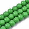 Painted Natural Wood Beads Strands WOOD-S053-54E-1
