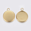 304 Stainless Steel Pendant Cabochon Settings STAS-F160-46G-05-2