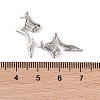 Brass with Cubic Zirconia Rhombus Stud Earring Findings LS-KK-B087-05P-3