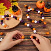 Halloween Theme 5 Strands Spray Painted Natural Wood Beads Strands WOOD-SP0001-02B-3