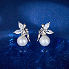Rhodium Plated 925 Sterling Silver Fairy Stud Earring XD2591-2