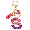 Alloy Resin Butterfly Keychains KEYC-TADJ0002-02G-S-1