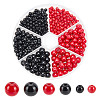 ARRICRAFT 350Pcs 6 Style Baking Painted Pearlized Glass Pearl Round Beads HY-AR0001-08-1