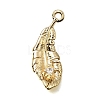 Brass Micro Pave Clear Cubic Zirconia Charms KK-CBA15EE-06G-1