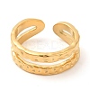 304 Stainless Steel Double Line Open Cuff Rings for Women STAS-D085-37G-2