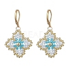 3 Pairs Handmade Glass Seed Beads Flower Leverback Earrings EJEW-MZ00578-3