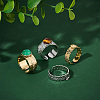 4Pcs 4 Styles 304 Stainless Steel Open Cuff Ring Findings STAS-UN0057-71-2
