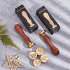 Brass Wax Seal Stamp with Wood Handle AJEW-WH0412-0346-5