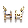 Brass Micro Pave Cubic Zirconia Charms ZIRC-L070-38H-G-2