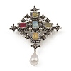 Alloy Rhinestone Brooch for Clothes Backpack JEWB-Q030-55AS-1