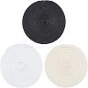 CHGCRAFT 3Pcs 3 Colors Polyester Imitation Straw Round Hat Base for Millinery AJEW-CA0002-79-1