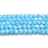 Opaque Solid Color Electroplate Glass Beads Strands EGLA-A039-P4mm-A12-1