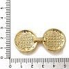 Rack Plating Flat Round Brass Micro Pave Clear Cubic Zirconia Fold Over Clasps KK-H512-08G-3