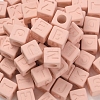Rubberized Style Transparent Acrylic Beads OACR-K007-014A-3