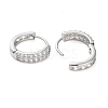 Brass Micro Pave Clear Cubic Zirconia Hoop Earrings EJEW-S234-04P-2