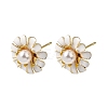 Brass Enamel Stud Earrings KK-CBA8324-27G-04-4
