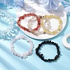 12 Constellation Natural Mixed Gemstone Chip Beaded Stretch Bracelets Sets for Women Men BJEW-JB10264-06-5