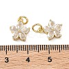 Brass Micro Pave Clear Cubic Zirconia Charms X-KK-F930-02G-3