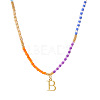 Rainbow Gradient Glass Seed Beaded Necklaces AF2375-2-1