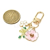 Flower Alloy Enamel Pendant Decorations HJEW-JM02803-01-3