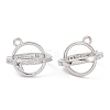 Rack Plating Brass Pave Clear Cubic Zirconia Bead Cage Pendants KK-G464-10P-1