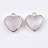 Electroplate Natural Quartz Crystal Pendants X-G-T112-03I-2