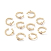 Brass Micro Pave Cubic Zirconia Cuff Earrings EJEW-H109-01I-G-2