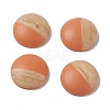 Two Tone Wood Grain Frosted Imitation Leather Style Resin Cabochons RESI-G053-01A-3