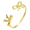 Rack Plating Bowknot Brass Cuff Bangles for Women BJEW-B106-25B-G-2