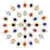 32Pcs 8 Color 304 Stainless Steel Rhinestone Charms STAS-UN0023-86-4