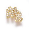 Golden Plated Brass Micro Pave Cubic Zirconia Charms X-ZIRC-L075-51A-1