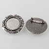 Vintage Alloy Brooch Cabochon Bezel Settings X-PALLOY-O038-32AS-1