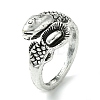 Snake Alloy Open Cuff Rings RJEW-K275-71AS-1