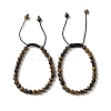 6mm Round Natural Tiger Iron Braided Bead Bracelets BJEW-C067-01A-04-1