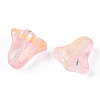 Spray Painted Transparent Glass Beads GLAA-D006-20I-2