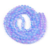 Baking Painted Imitation Jade Glass Round Bead Strands DGLA-N003-8mm-01-2