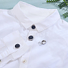 4Pcs 2 Styles Brass Black Enamel Cufflinks BUTT-ME0001-07P-4