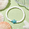 Summer Beach Sea Turtle Dyed Synthetic Turquoise Bead Bracelets BJEW-JB10313-01-2