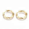 Brass Huggie Hoop Earrings KK-T062-45G-NF-2