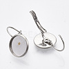 Tarnish Resistant Flat Round Tray Smooth Surface 304 Stainless Steel Leverback Earring Findings LS-X-STAS-R065-66-2