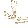 3Pcs 3 Style Brass Bar Link & Paperclip & Satellite Chain Necklaces Set for Men Women NJEW-JN04031-3