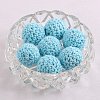 Handmade Woolen Macrame Wooden Pom Pom Ball Beads MAKN-PW0001-047P-1