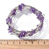 Natural  Amethyst Chip Warp Bracelets BJEW-JB01517-02-4