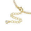 Cubic Zirconia Classic Tennis Necklace with Flower Links NJEW-N048-01C-2