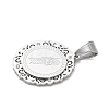 316 Surgical Stainless Steel Rhinestone Pendants STAS-P412-08P-2