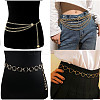 4Pcs 4 Styles Alloy Link Chian Waist Body Chains for Jeans Dresses WG49084-01-1