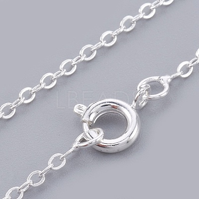 Silver Color Plated Brass Necklaces X-NJEW-SW028-28inch-S-1