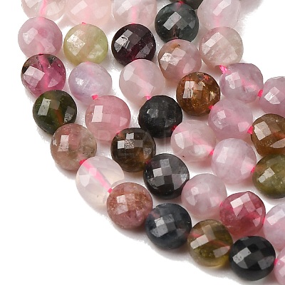 Natural Multicolor Tourmaline Beads Strands G-D110-F02-04-1