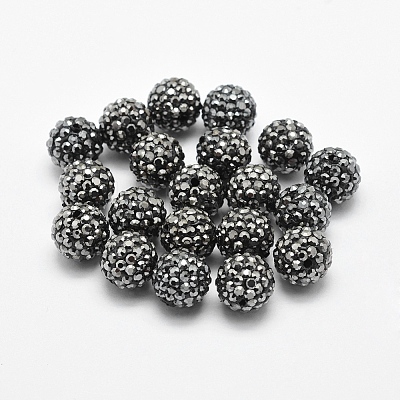 Handmade Polymer Clay Rhinestone Beads RB-L030-18A-10mm-1
